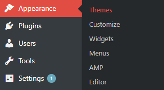Themes area in WordPress dashboard