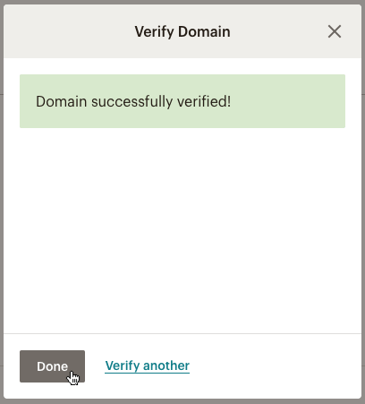 Domain successfully verified