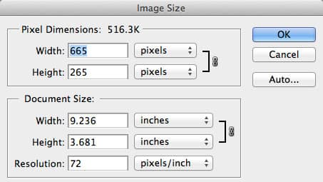 Size website images for the width of your content area.