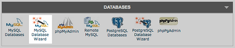 MySQL database wizard in cPanel