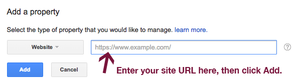 Enter URL in Google Search Console.