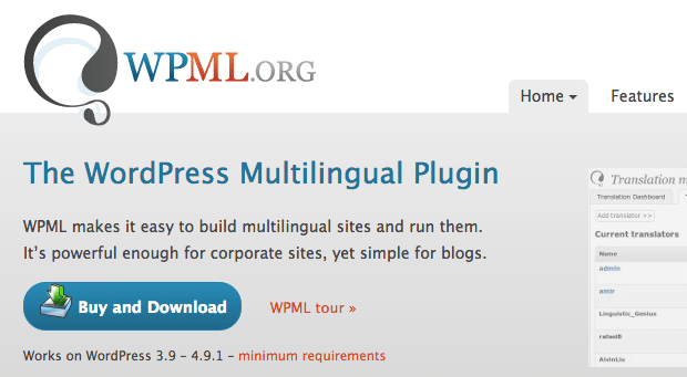 WPML multilingual WordPress plugin.