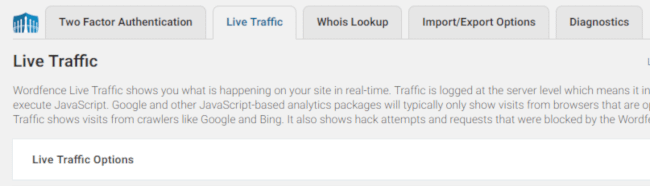 Live Traffic in Wordfence