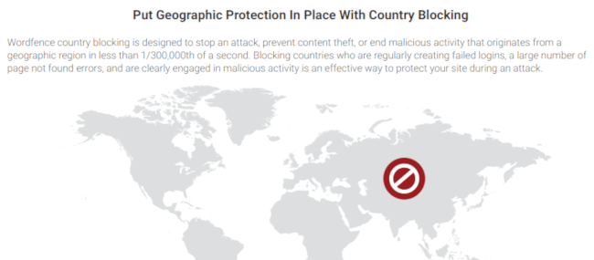Country blocking in premium Wordfence Security plugin