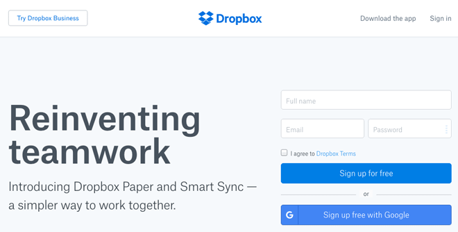 Create a free DropBox account