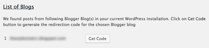 Get code for redirecting from Blogger to WordPress.