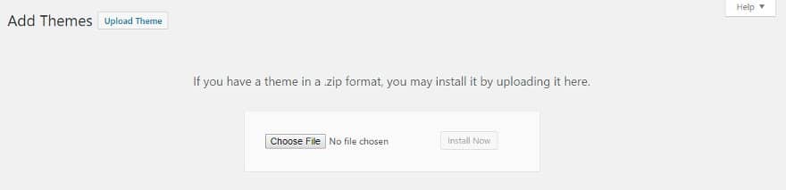 Installing WP theme from zip file