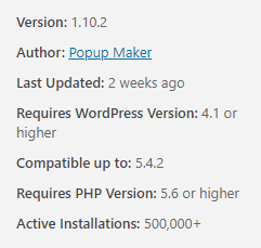 Check which version of WordPress a plugin is compatible with.