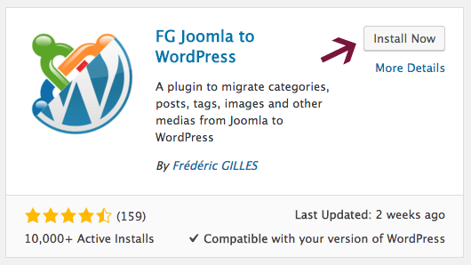 FG Joomla to WordPress plugin