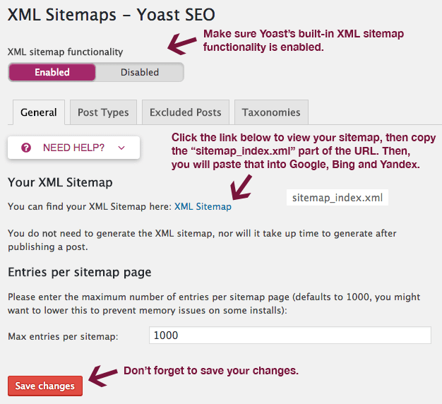 XML Sitemaps in Yoast SEO.