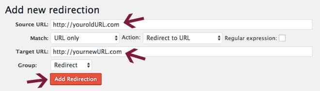 Add URL redirects with Redirection WordPress plugin